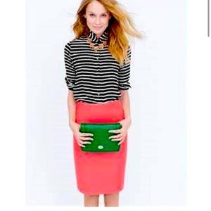 J crew no 2 pencil skirt coral
